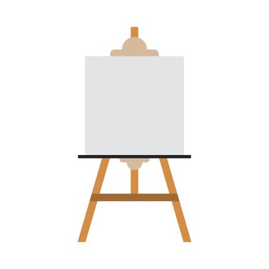 Easel Simgesi. Düz Renk Tasarımı. Vektör İllüstrasyonu.