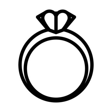 Valentine Heart Ring Icon. Bold outline design with editable stroke width. Vector Illustration.