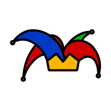 April Fool's Day Icon. Editable Bold Outline With Color Fill Design. Vector Illustration.