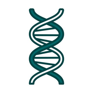 DNA Simgesi. Renk Doldurma Tasarımı ile Düzenlenebilir Kalın Tasarım. Vektör İllüstrasyonu.