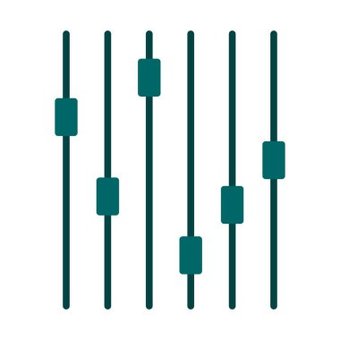 Müzik Dengeleyici Simgesi. Renk Doldurma Tasarımı ile Düzenlenebilir Kalın Tasarım. Vektör İllüstrasyonu.