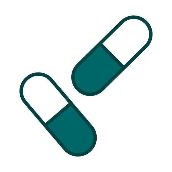 Pills Ikonen Redigerbar Fet Kontur Med Färg Fyll Design Vektor — Stock vektor