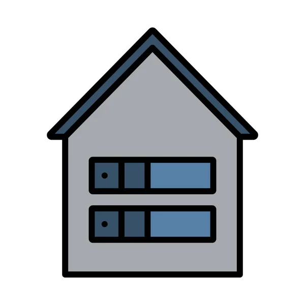 Datacenter Icon Bold Outline Design Editable Stroke Width Vector Illustration — стоковый вектор