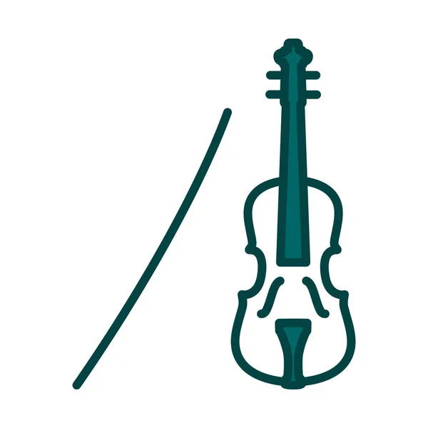 Ícone Violino Esboço Negrito Editável Com Design Preenchimento Cores Ilustração — Vetor de Stock