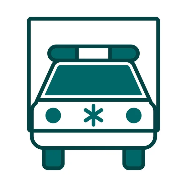 Ambulance Car Pictogram Bewerkbare Bold Outline Met Kleur Invullen Ontwerp — Stockvector