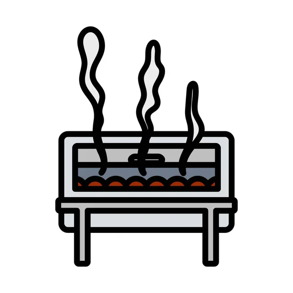 Chafing Dish Icon Editable Bold Outline Color Fill Design Vector — 스톡 벡터