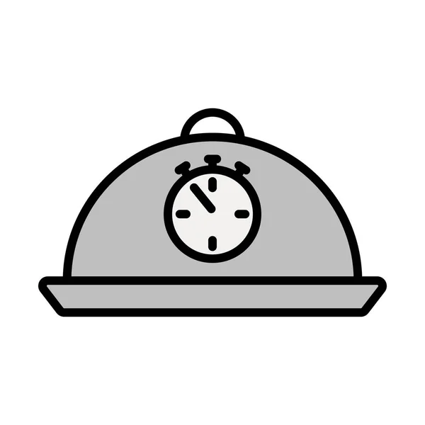 Cloche Stopwatch Icon Editable Bold Outline Color Fill Design Vector — Stok Vektör