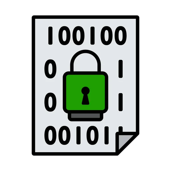 Icono Seguridad Datos Diseño Contorno Audaz Con Ancho Carrera Editable — Vector de stock
