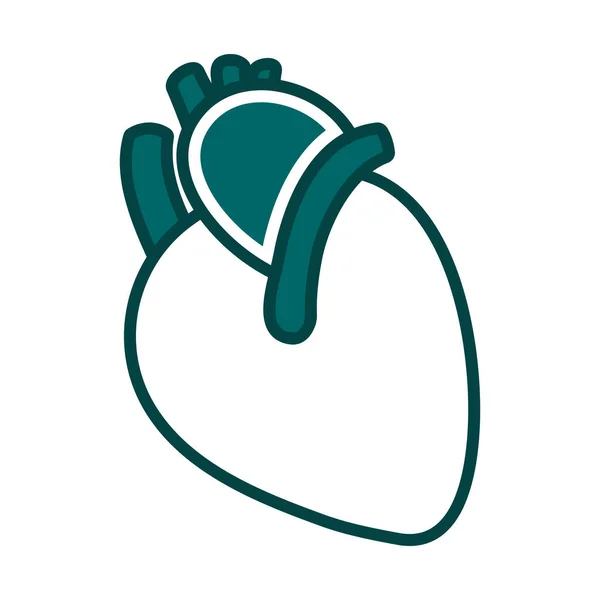 Icono Del Corazón Humano Esquema Audaz Editable Con Diseño Relleno — Archivo Imágenes Vectoriales