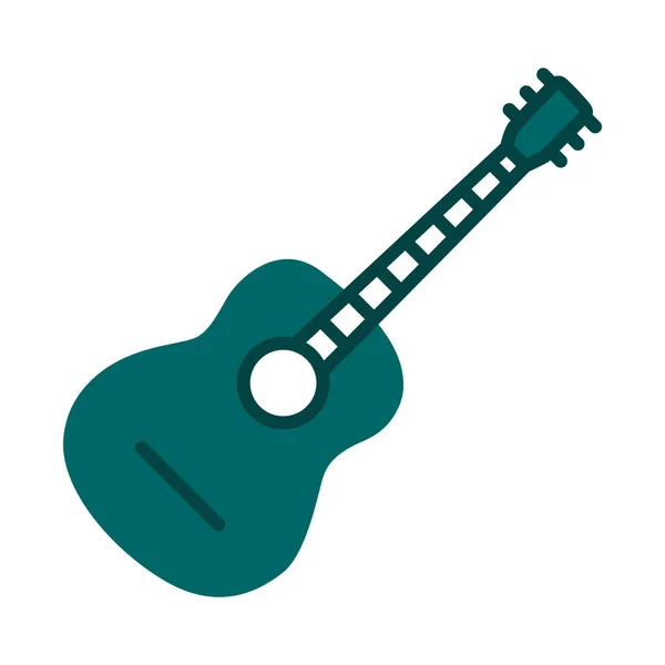 Acoustic Guitar Icon Editable Bold Outline Color Fill Design Vector — Stock Vector