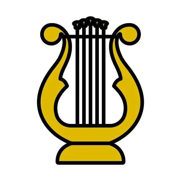 Lyre Icon Editable Bold Outline Color Fill Design Vector Illustration — 图库矢量图片