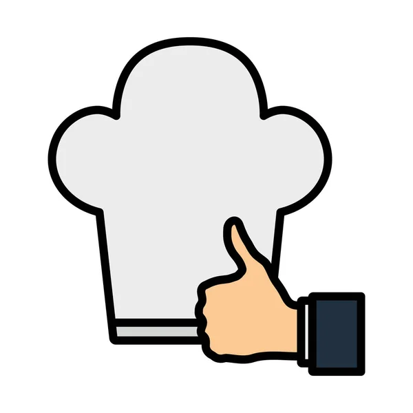 Thumb Chef Icon Editable Bold Outline Color Fill Design Vector — Stock Vector