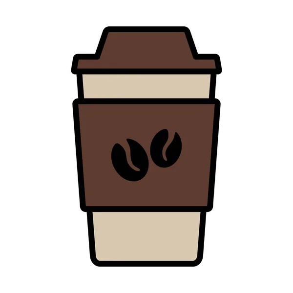 Outdoor Paper Cofee Cup Icon Editable Bold Outline Color Fill — Stock vektor