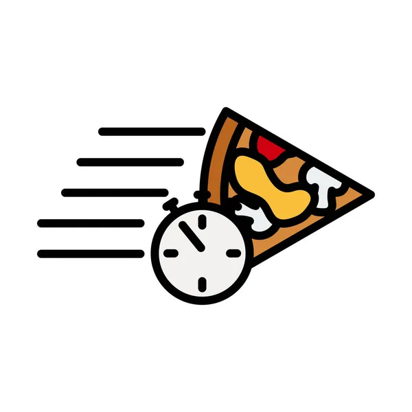 Pizza Delivery Icon Editable Bold Outline Color Fill Design Vector — Stock Vector
