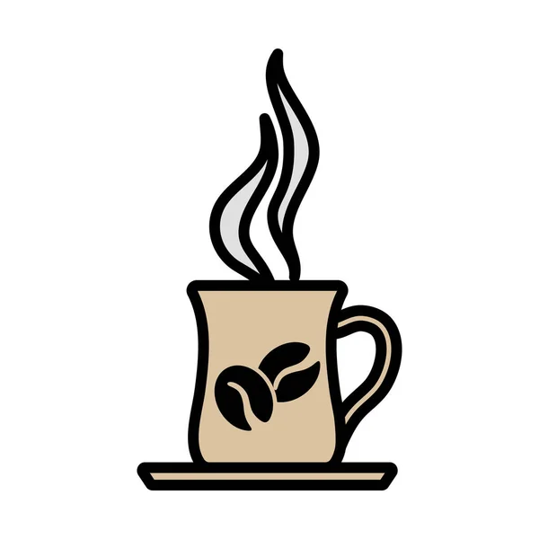 Coffee Cup Icon Editable Bold Outline Color Fill Design Vector — Stockový vektor
