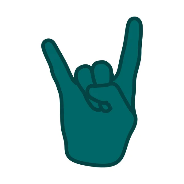 Rock Hand Icon Esquema Audaz Editable Con Diseño Relleno Color — Vector de stock