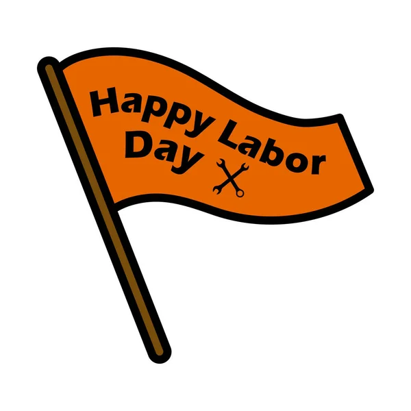 Labor Day Icon Editable Bold Outline Color Fill Design Vector — Image vectorielle