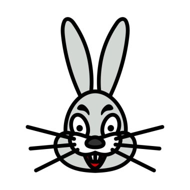 Easter Rabbit Icon. Editable Bold Outline With Color Fill Design. Vector Illustration.