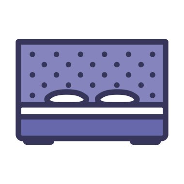 Büyük boy yatak ikonu. Renk Doldurma Tasarımı ile Düzenlenebilir Kalın Tasarım. Vektör İllüstrasyonu.