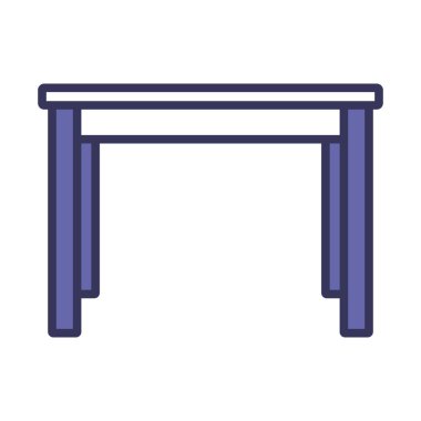 Yemek Masası Simgesi. Renk Doldurma Tasarımı ile Düzenlenebilir Kalın Tasarım. Vektör İllüstrasyonu.