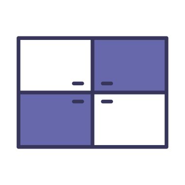 Duvar Kabine Simgesi. Renk Doldurma Tasarımı ile Düzenlenebilir Kalın Tasarım. Vektör İllüstrasyonu.