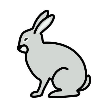 Easter Rabbit Icon. Editable Bold Outline With Color Fill Design. Vector Illustration.