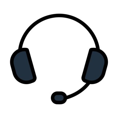 Kulaklık Simgesi. Renk Doldurma Tasarımı ile Düzenlenebilir Kalın Tasarım. Vektör İllüstrasyonu.