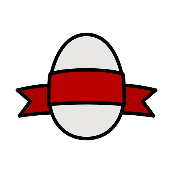 Easter Egg Ribbon Icon Editable Bold Outline Color Fill Design — Image vectorielle