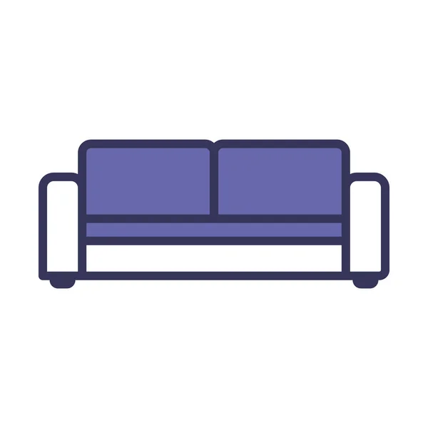 Home Sofa Icon Upravitelný Tučný Obrys Barevným Vzorem Vektorová Ilustrace — Stockový vektor