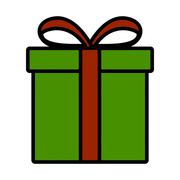 Icono Caja Regalo Esquema Audaz Editable Con Diseño Relleno Color — Vector de stock