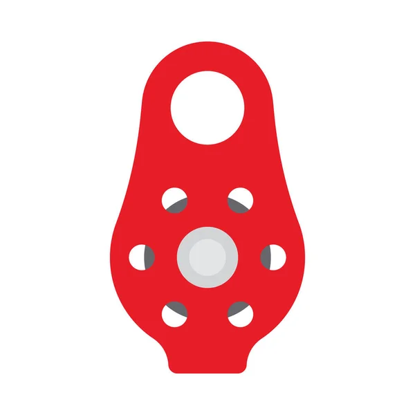 Alpinist Pulley Icon 平面色彩设计 病媒图解 — 图库矢量图片