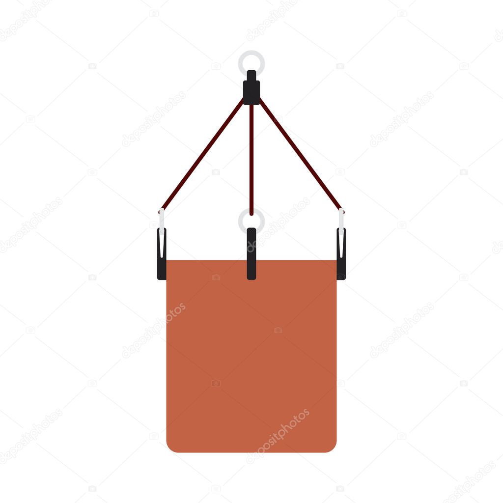 Alpinist Bucket Icon. Flat Color Design. Vector Illustration.