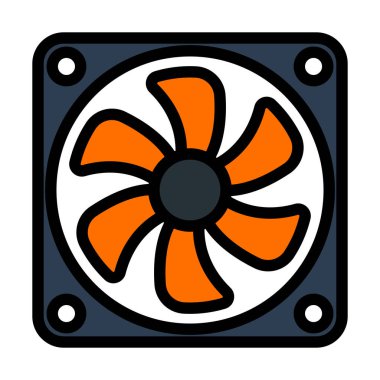 Fan Simgesi. Renk Doldurma Tasarımı ile Düzenlenebilir Kalın Tasarım. Vektör İllüstrasyonu.