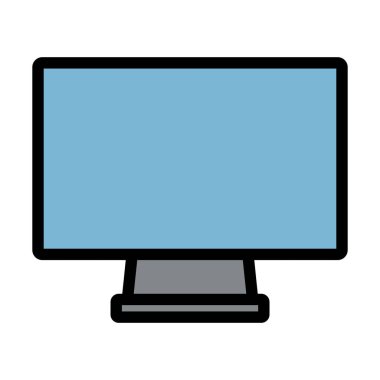 Simgeyi İzle. Renk Doldurma Tasarımı ile Düzenlenebilir Kalın Tasarım. Vektör İllüstrasyonu.