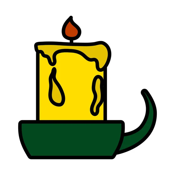 Candle Candlestick Icon Editable Bold Outline Color Fill Design Vector — Wektor stockowy