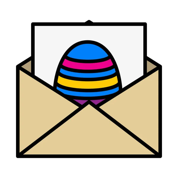 Envelop Easter Egg Icon Editable Bold Outline Color Fill Design — Vettoriale Stock