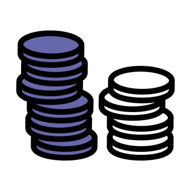 Para Yığını Simgesi. Renk Doldurma Tasarımı ile Düzenlenebilir Kalın Tasarım. Vektör İllüstrasyonu.