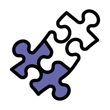 Bulmaca Kararı Simgesi. Renk Doldurma Tasarımı ile Düzenlenebilir Kalın Tasarım. Vektör İllüstrasyonu.