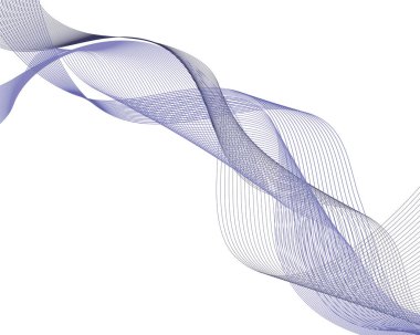 İnce çizgilerden soyut dalga elemanı. Çok Peri modern renklerinde stilize edilmiş çizgi sanat arkaplanı. Vektör illüstrasyonu. 