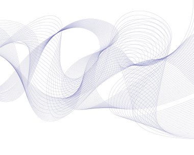 İnce çizgilerden soyut dalga elemanı. Çok Peri modern renklerinde stilize edilmiş çizgi sanat arkaplanı. Vektör illüstrasyonu. 