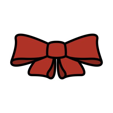 Parti Bow Simgesi. Renk Doldurma Tasarımı ile Düzenlenebilir Kalın Tasarım. Vektör İllüstrasyonu.