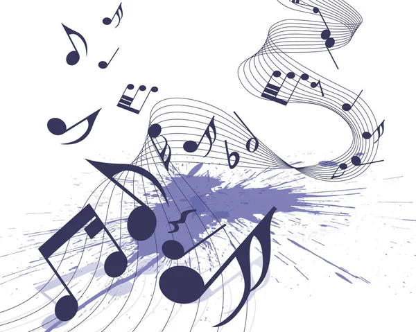 Diseño Musical Grunge Abstracto Banner Grunge Violeta Color Very Peri — Vector de stock