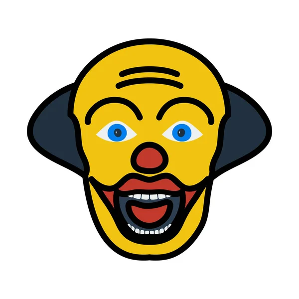 Icône Visage Clown Fête Contour Audacieux Modifiable Avec Conception Remplissage — Image vectorielle
