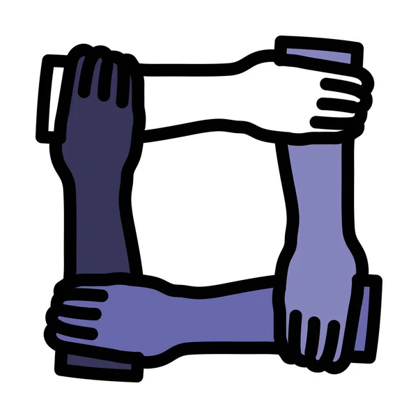 Ícone Mãos Cruzadas Esboço Negrito Editável Com Design Preenchimento Cores — Vetor de Stock