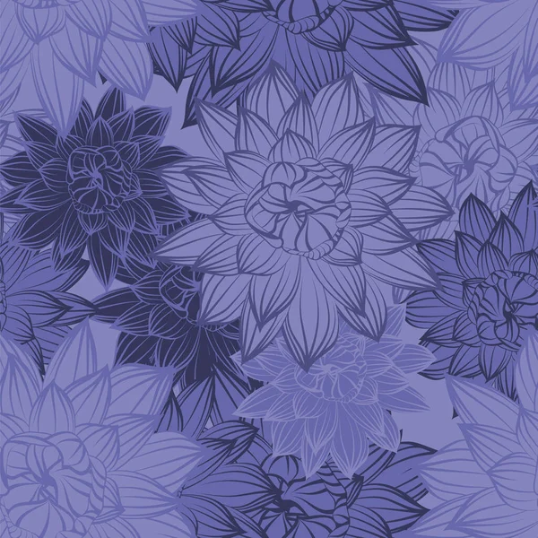 Floral Seamless Vector Pattern Elegant Design Very Peri Color Modern — Stock Vector