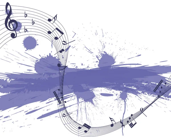 Diseño Musical Grunge Abstracto Banner Grunge Violeta Color Very Peri — Vector de stock