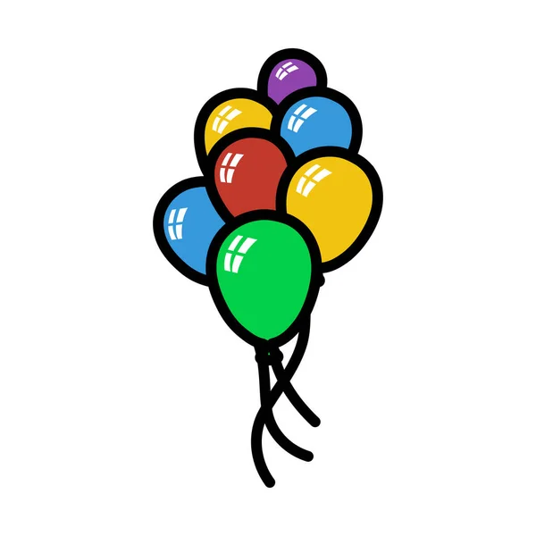 Party Balloons Stars Icon Editable Bold Outline Color Fill Design — Διανυσματικό Αρχείο