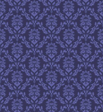 Damask Kusursuz Vektör Deseni. Kraliyet Barok Tarzı Arkaplan Dokusunda Zarif Tasarım. Çiçek ve Girdap elementi. Tekstil Yazdırma ve Duvar Kağıdı için ideal.