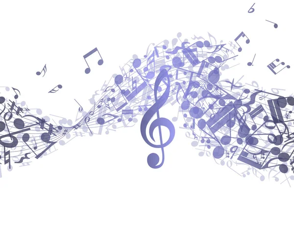 Diseño Musical Grunge Abstracto Banner Grunge Violeta Color Very Peri — Vector de stock