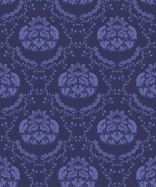 Damast Seamless Vector Pattern Elegantes Design Königlichen Barock Stil Hintergrundstruktur — Stockvektor